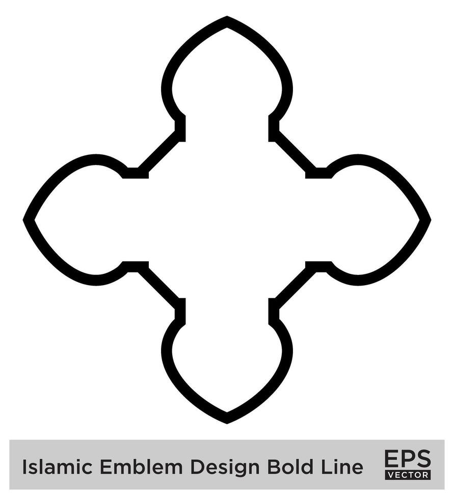 islamic amblem design djärv linje svart stroke silhuetter design piktogram symbol visuell illustration vektor