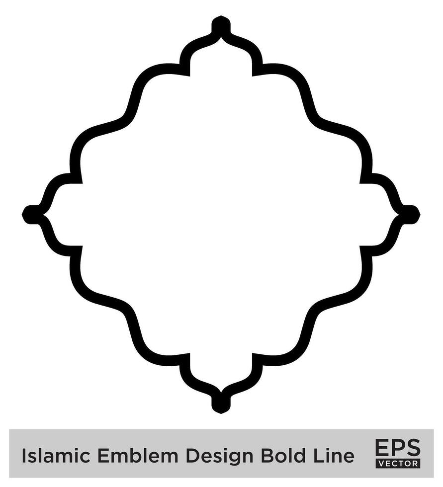 islamic amblem design djärv linje svart stroke silhuetter design piktogram symbol visuell illustration vektor