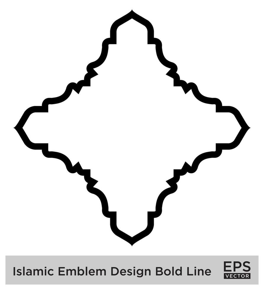 islamic amblem design djärv linje svart stroke silhuetter design piktogram symbol visuell illustration vektor