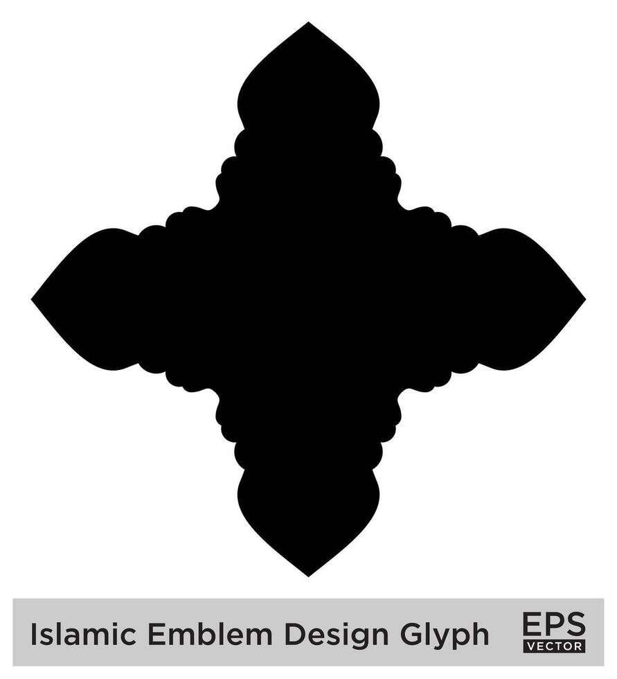 islamisch amblem Design Glyphe schwarz gefüllt Silhouetten Design Piktogramm Symbol visuell Illustration vektor