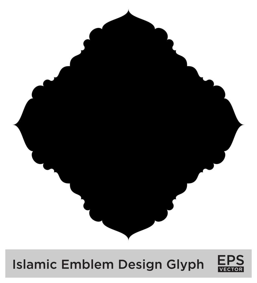 islamic amblem design glyf svart fylld silhuetter design piktogram symbol visuell illustration vektor