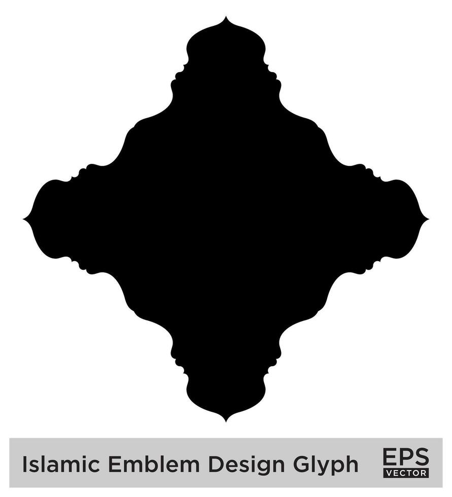 islamisch amblem Design Glyphe schwarz gefüllt Silhouetten Design Piktogramm Symbol visuell Illustration vektor