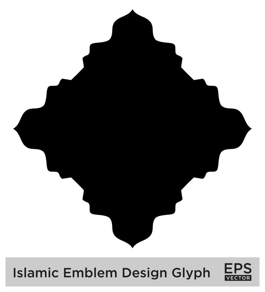 islamic amblem design glyf svart fylld silhuetter design piktogram symbol visuell illustration vektor