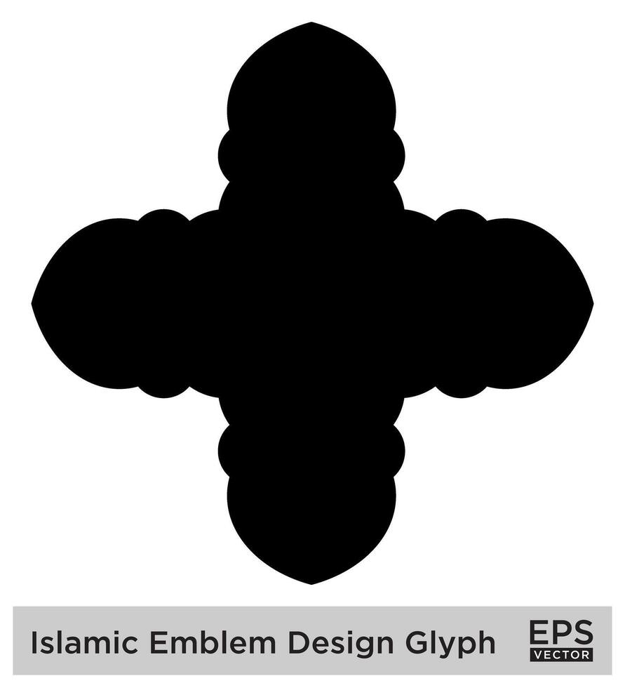 islamic amblem design glyf svart fylld silhuetter design piktogram symbol visuell illustration vektor