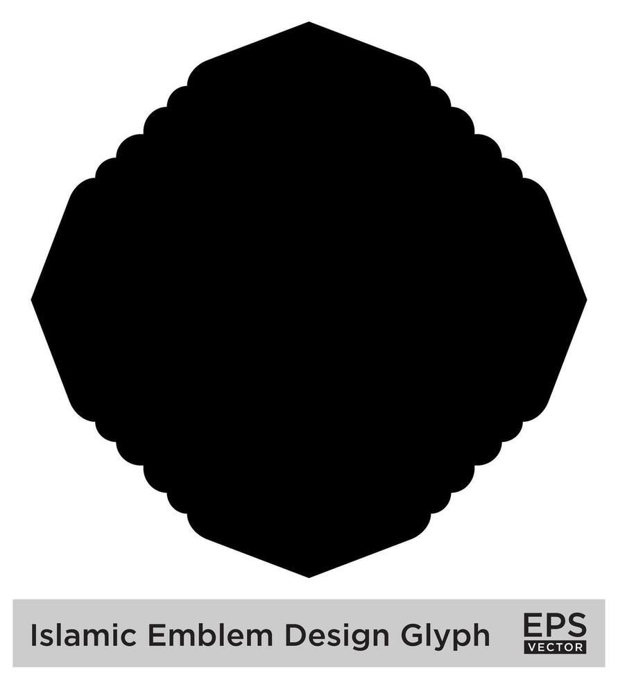 islamic amblem design glyf svart fylld silhuetter design piktogram symbol visuell illustration vektor