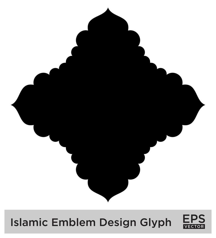 islamisch amblem Design Glyphe schwarz gefüllt Silhouetten Design Piktogramm Symbol visuell Illustration vektor