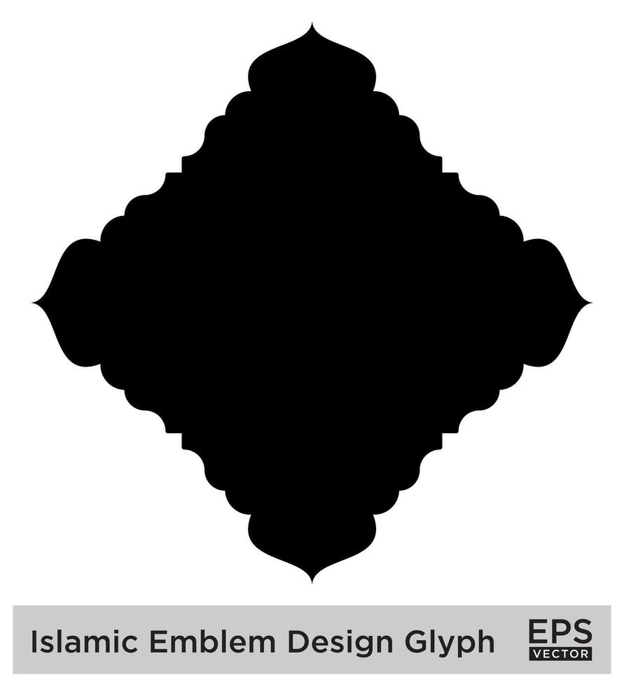 islamisch amblem Design Glyphe schwarz gefüllt Silhouetten Design Piktogramm Symbol visuell Illustration vektor