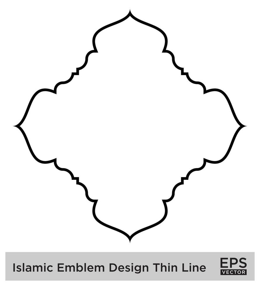 islamic amblem design tunn linje svart stroke silhuetter design piktogram symbol visuell illustration vektor