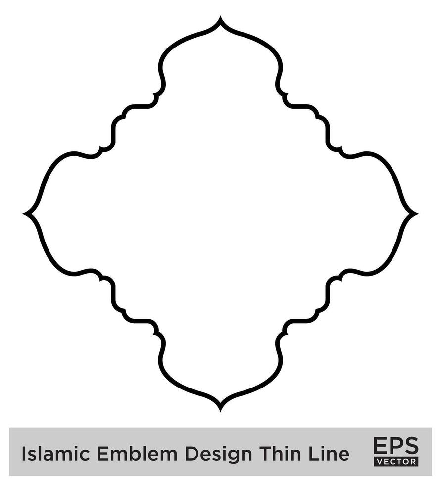 islamisch amblem Design dünn Linie schwarz Schlaganfall Silhouetten Design Piktogramm Symbol visuell Illustration vektor