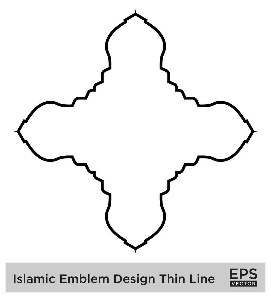 islamisch amblem Design dünn Linie schwarz Schlaganfall Silhouetten Design Piktogramm Symbol visuell Illustration vektor