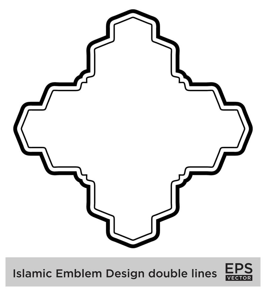 islamic amblem design dubbel- rader svart stroke silhuetter design piktogram symbol visuell illustration vektor