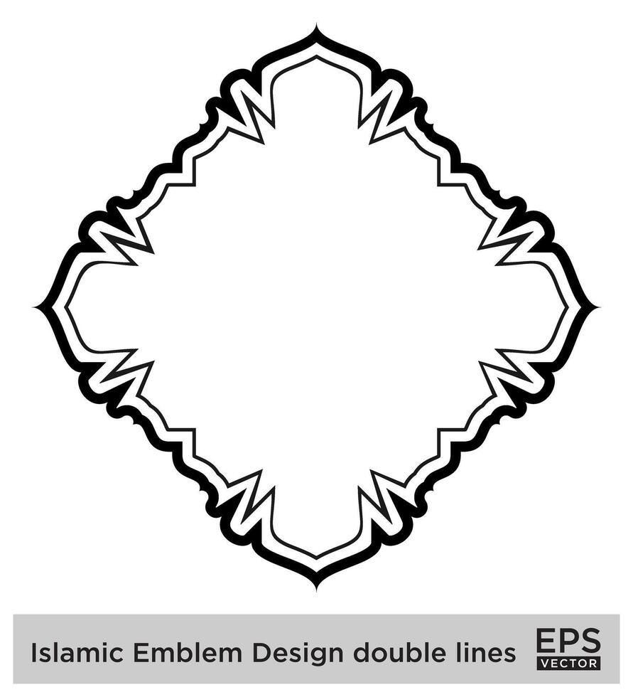 islamisch amblem Design doppelt Linien schwarz Schlaganfall Silhouetten Design Piktogramm Symbol visuell Illustration vektor