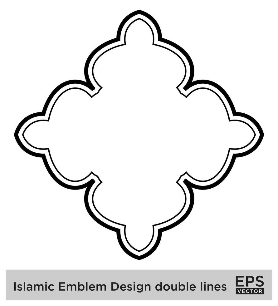 islamic amblem design dubbel- rader svart stroke silhuetter design piktogram symbol visuell illustration vektor