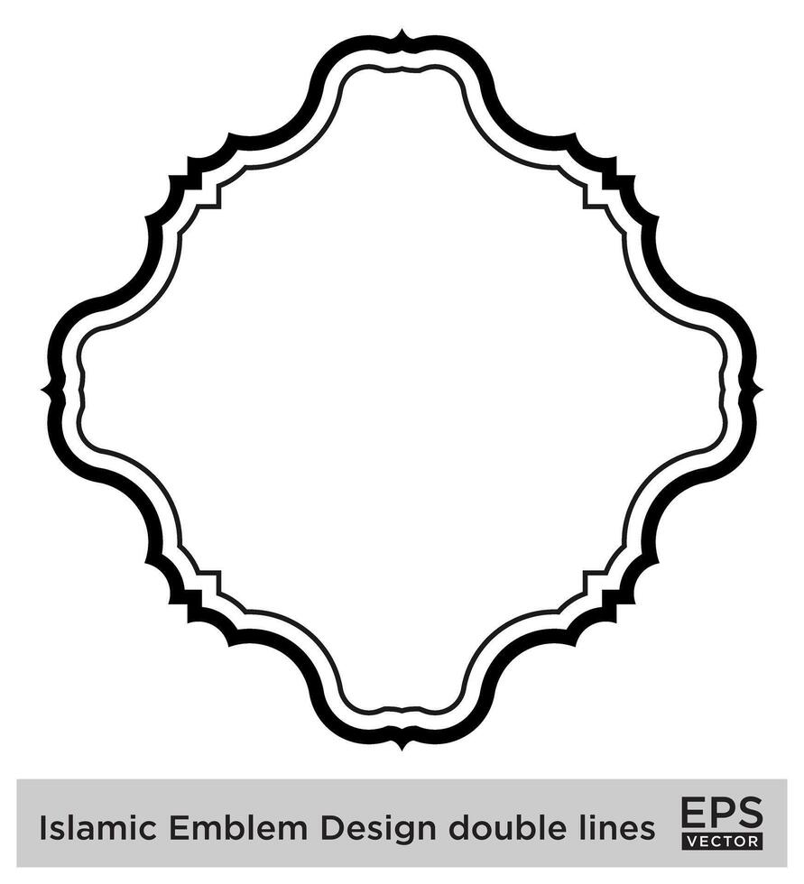 islamisch amblem Design doppelt Linien schwarz Schlaganfall Silhouetten Design Piktogramm Symbol visuell Illustration vektor