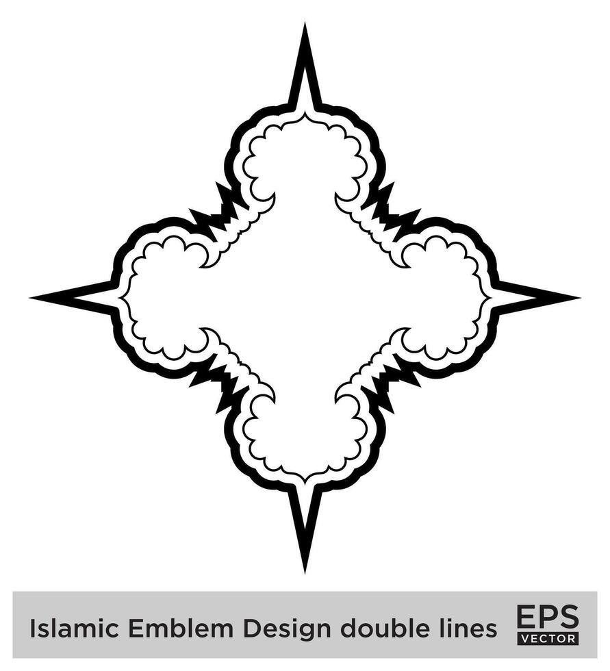 islamic amblem design dubbel- rader svart stroke silhuetter design piktogram symbol visuell illustration vektor