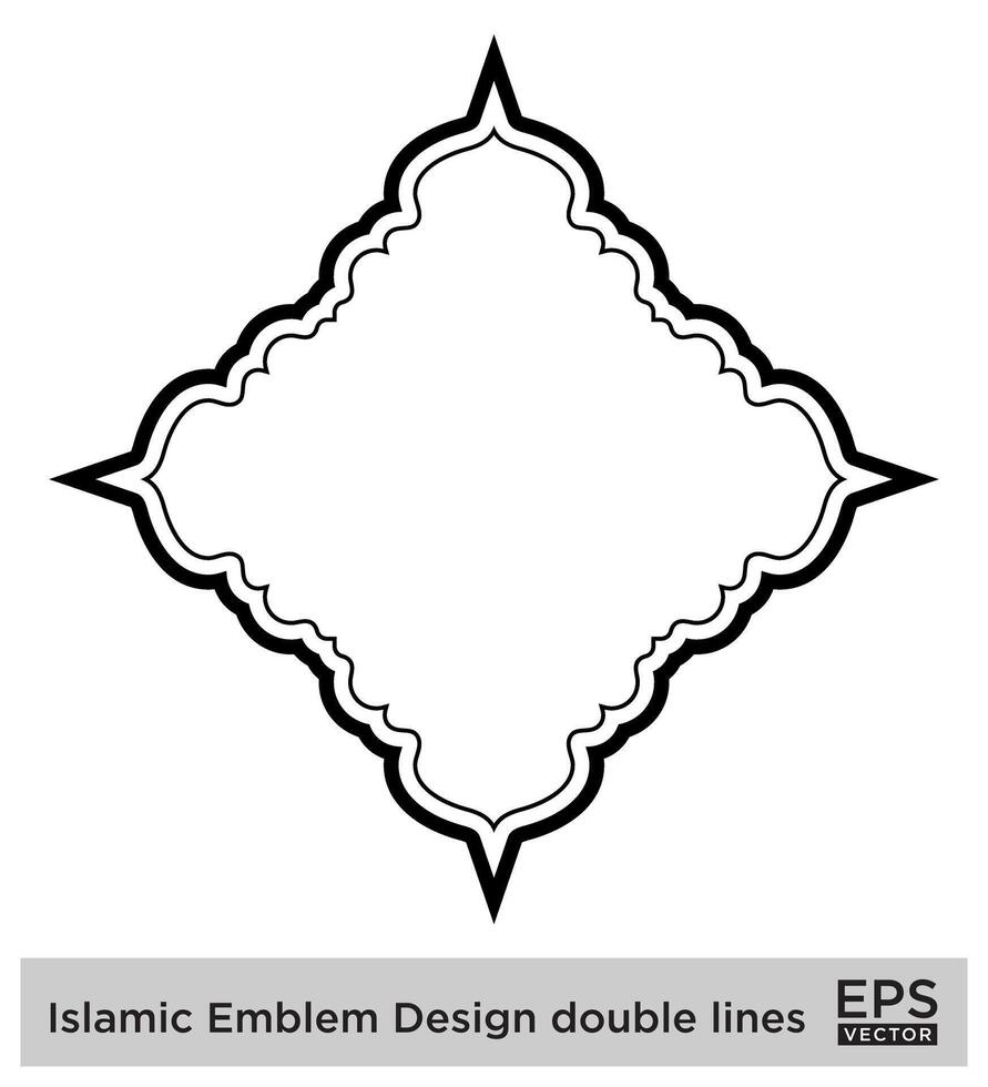 islamic amblem design dubbel- rader svart stroke silhuetter design piktogram symbol visuell illustration vektor