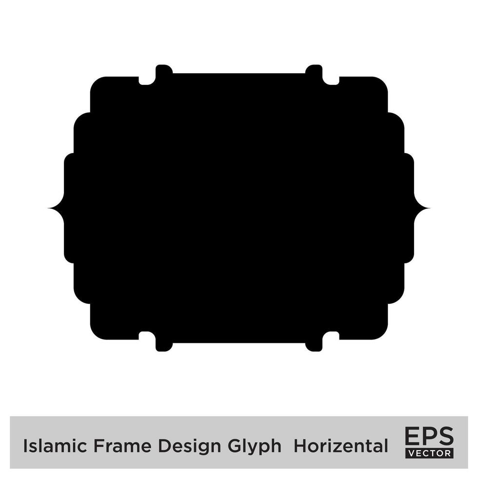 islamisch Rahmen Design Glyphe horizontal schwarz gefüllt Silhouetten Design Piktogramm Symbol visuell Illustration vektor