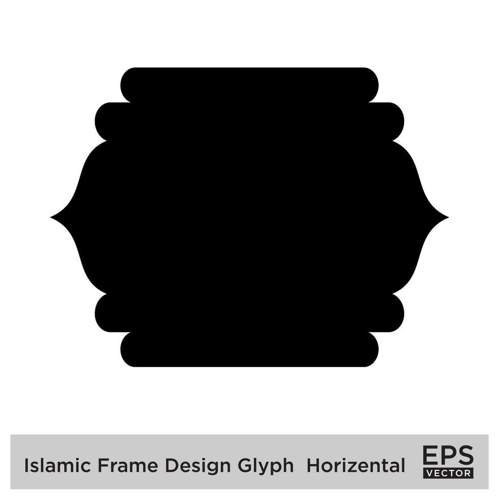 islamisch Rahmen Design Glyphe horizontal schwarz gefüllt Silhouetten Design Piktogramm Symbol visuell Illustration vektor