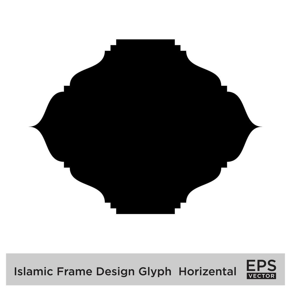 islamic ram design glyf horisontell svart fylld silhuetter design piktogram symbol visuell illustration vektor