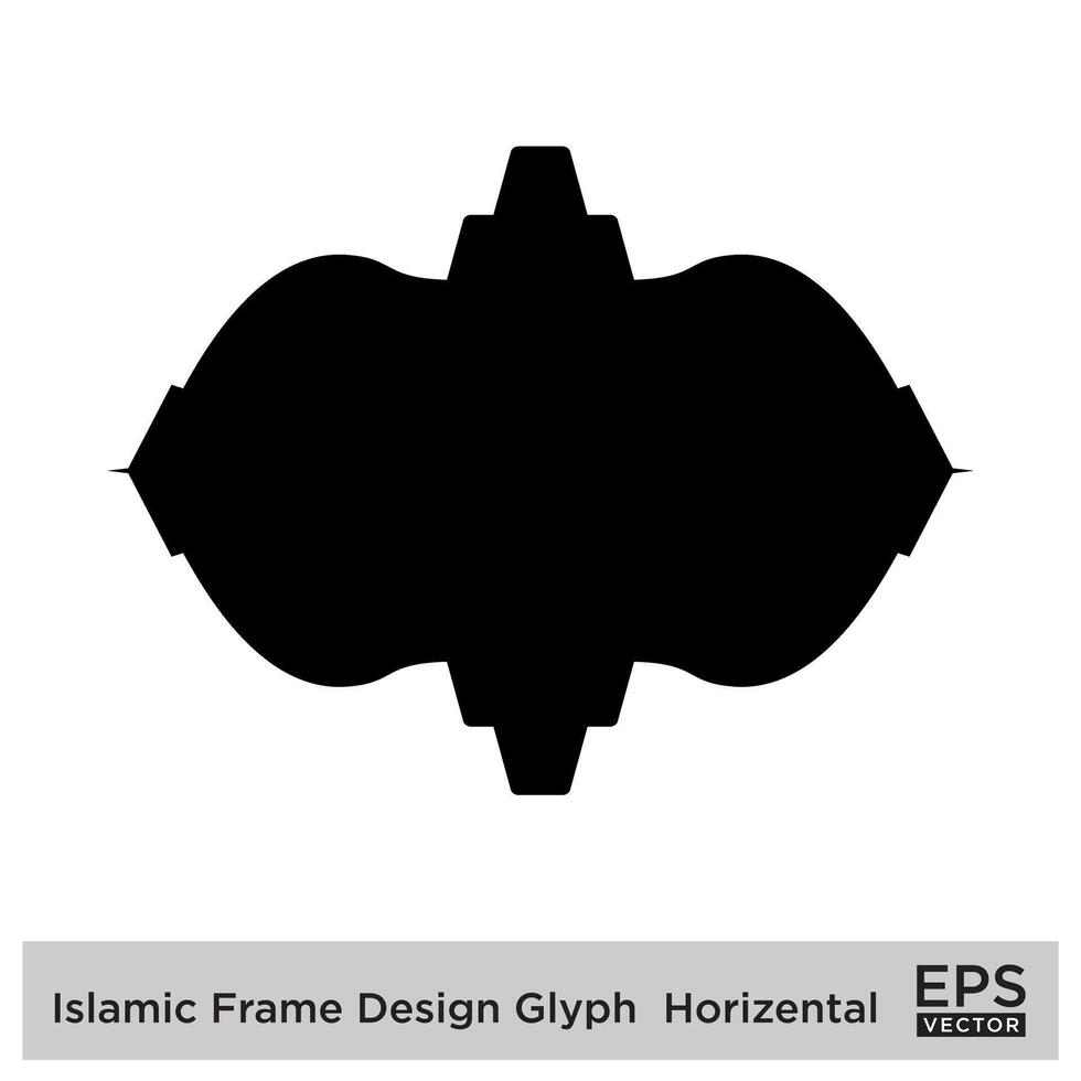 islamic ram design glyf horisontell svart fylld silhuetter design piktogram symbol visuell illustration vektor