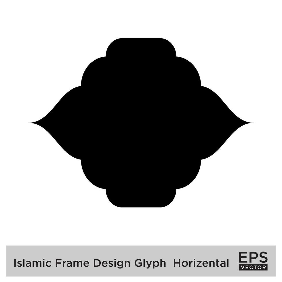 islamic ram design glyf horisontell svart fylld silhuetter design piktogram symbol visuell illustration vektor