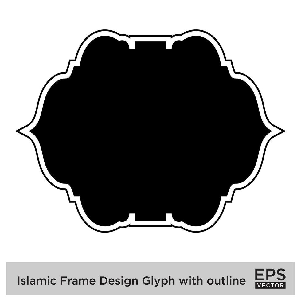 islamic ram design glyf med översikt svart fylld silhuetter design piktogram symbol visuell illustration vektor