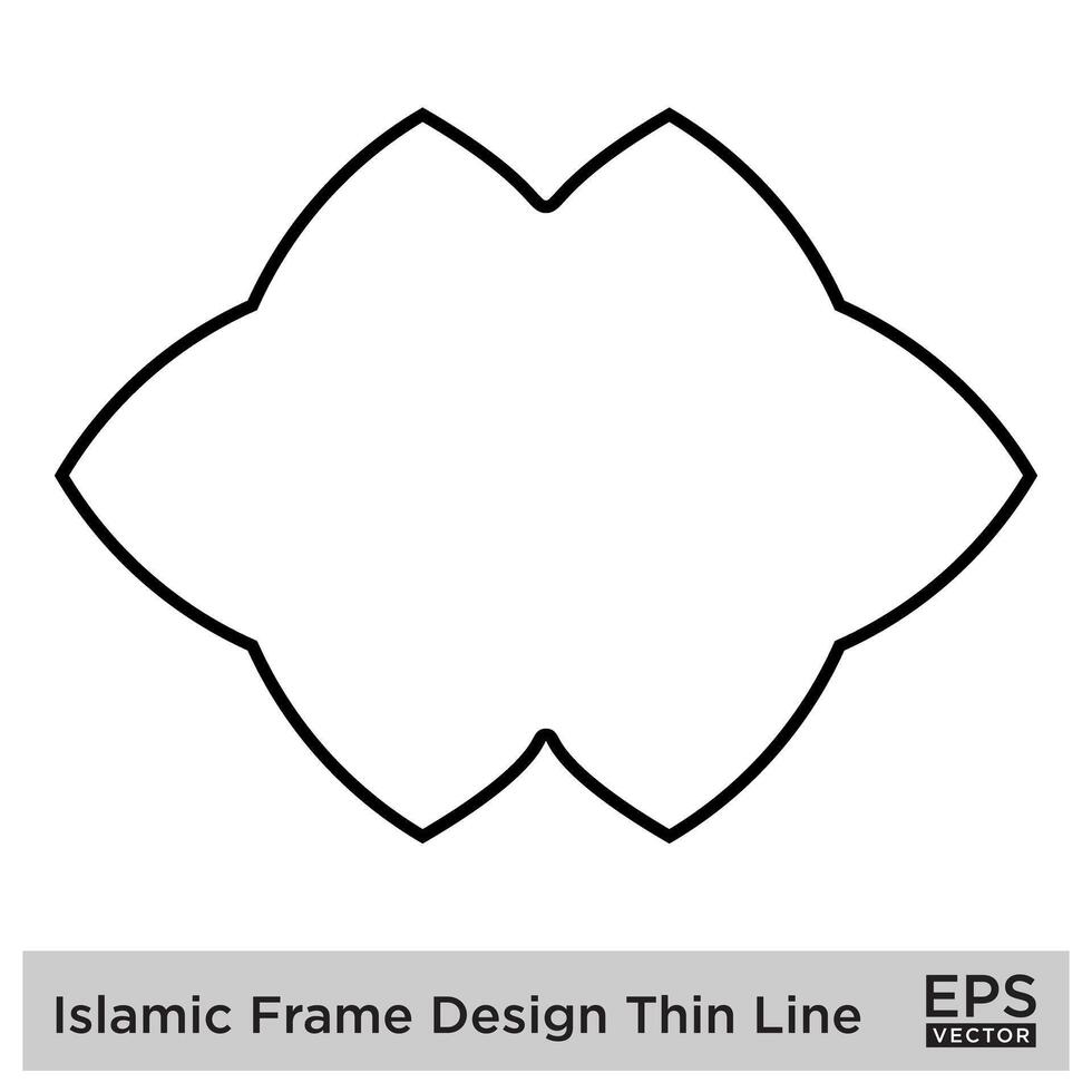 islamisch Rahmen Design dünn Linie schwarz Schlaganfall Silhouetten Design Piktogramm Symbol visuell Illustration vektor