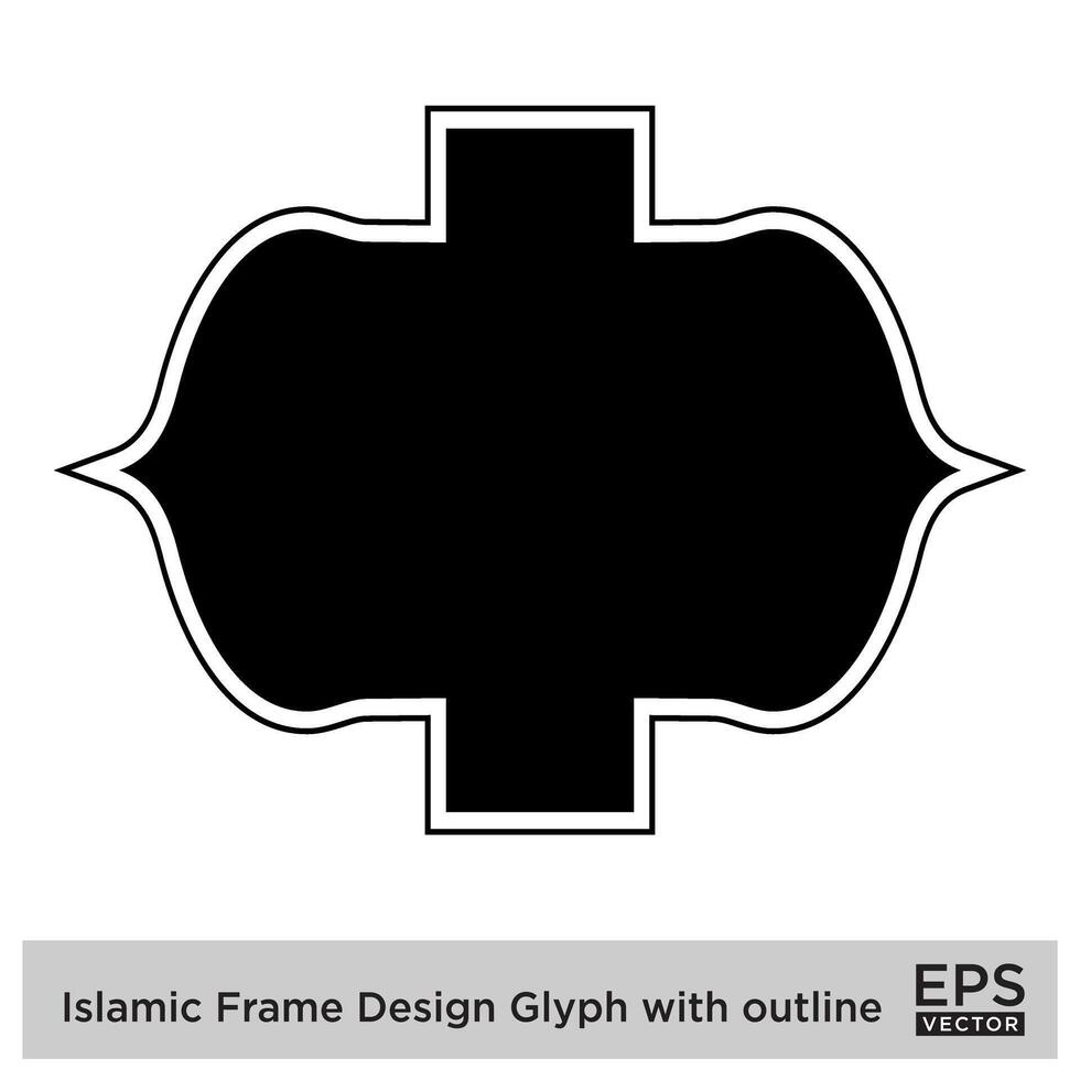 islamic ram design glyf med översikt svart fylld silhuetter design piktogram symbol visuell illustration vektor