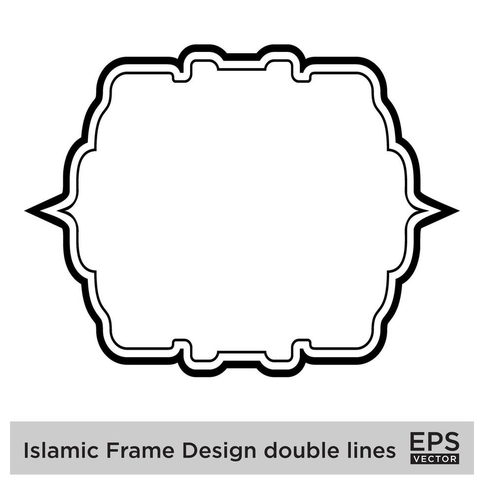 islamic ram design dubbel- rader svart stroke silhuetter design piktogram symbol visuell illustration vektor