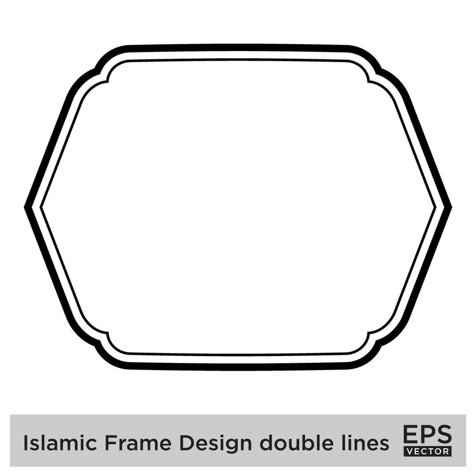 islamisch Rahmen Design doppelt Linien schwarz Schlaganfall Silhouetten Design Piktogramm Symbol visuell Illustration vektor