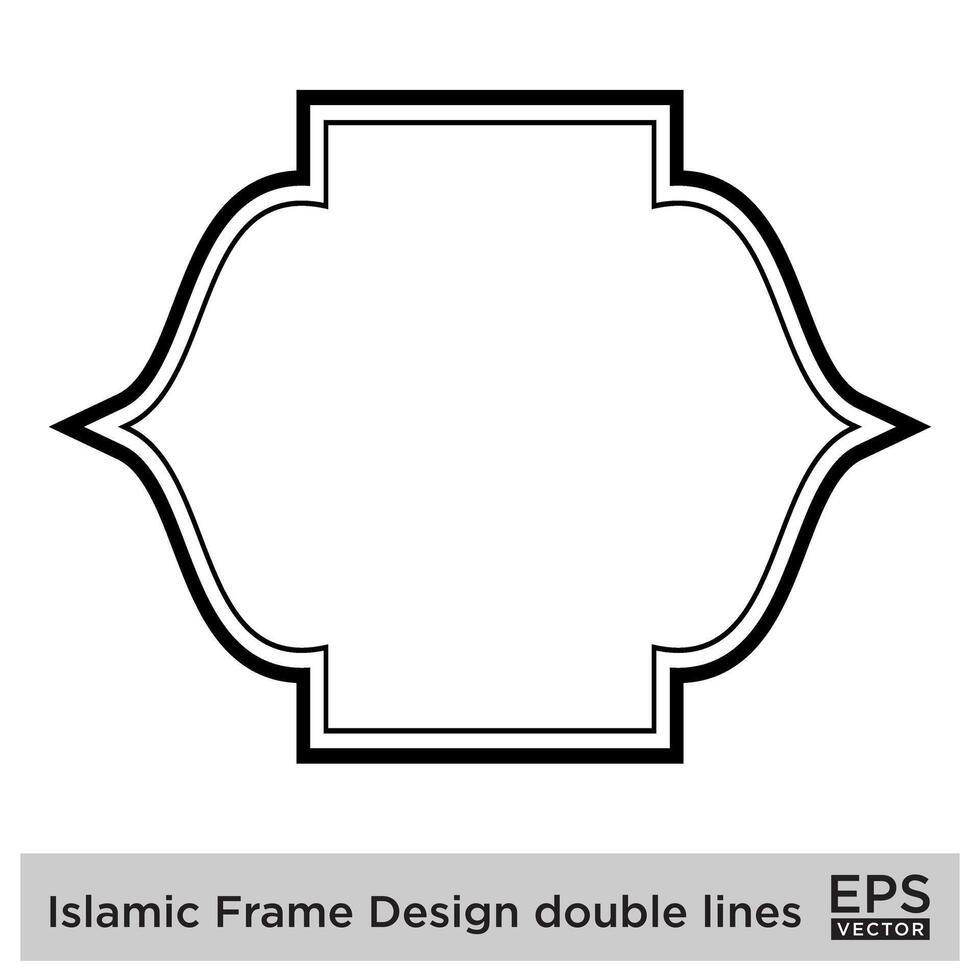 islamic ram design dubbel- rader svart stroke silhuetter design piktogram symbol visuell illustration vektor