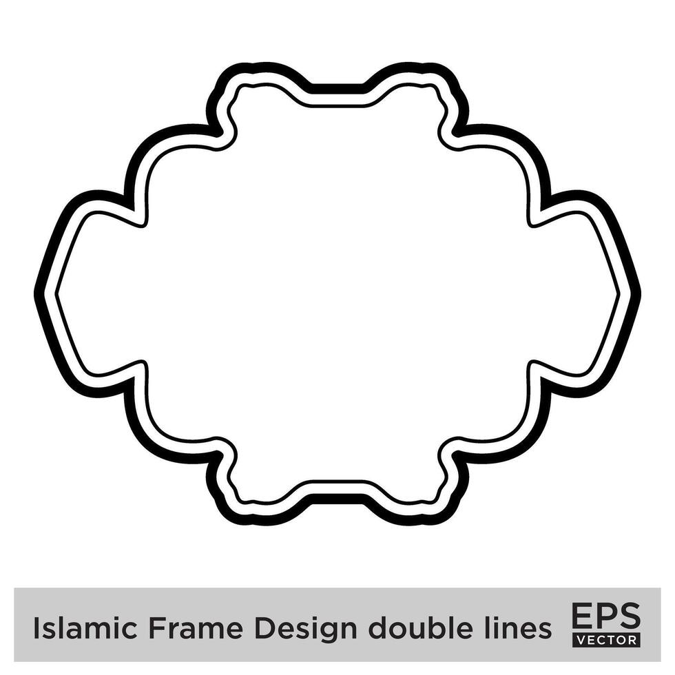 islamic ram design dubbel- rader svart stroke silhuetter design piktogram symbol visuell illustration vektor