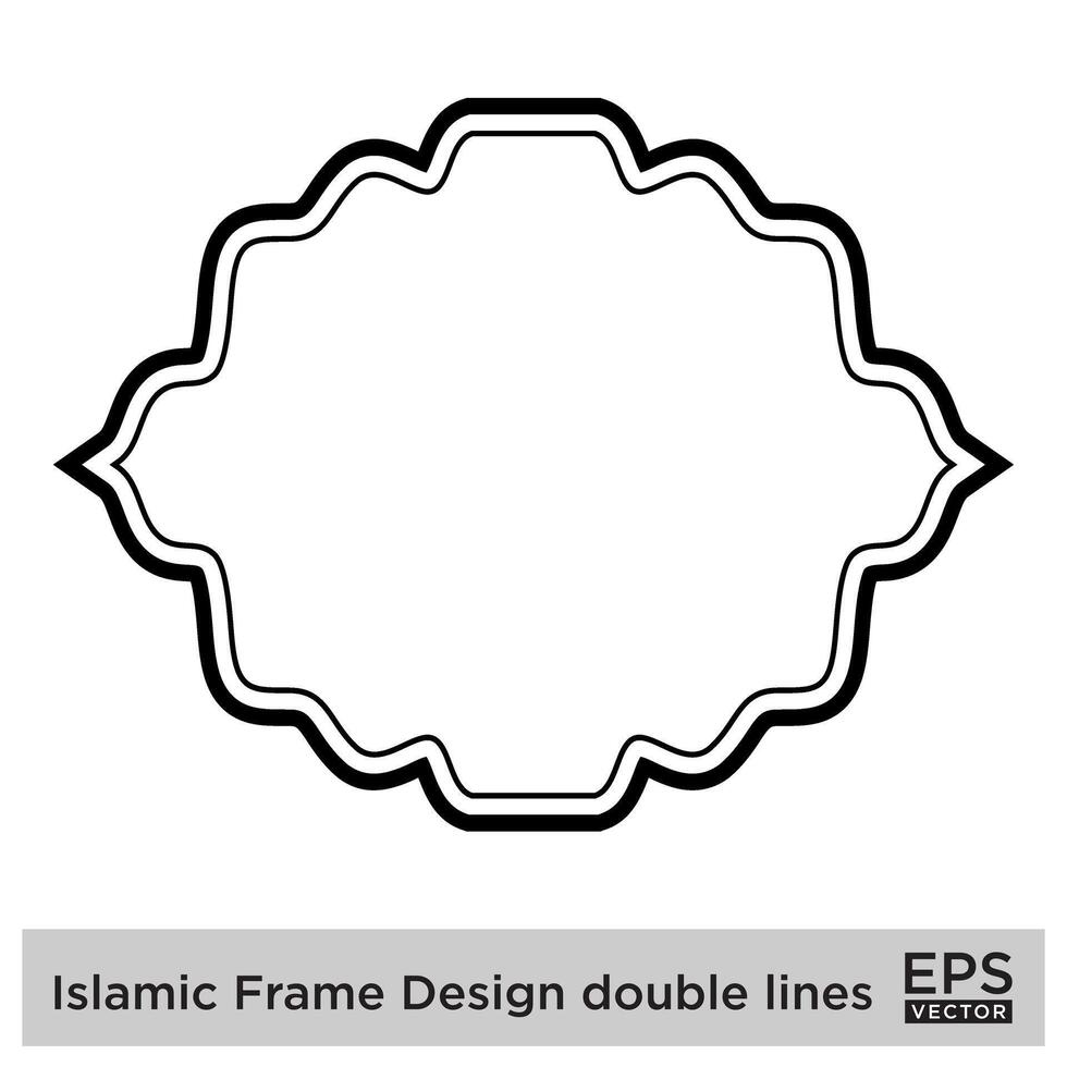 islamic ram design dubbel- rader svart stroke silhuetter design piktogram symbol visuell illustration vektor