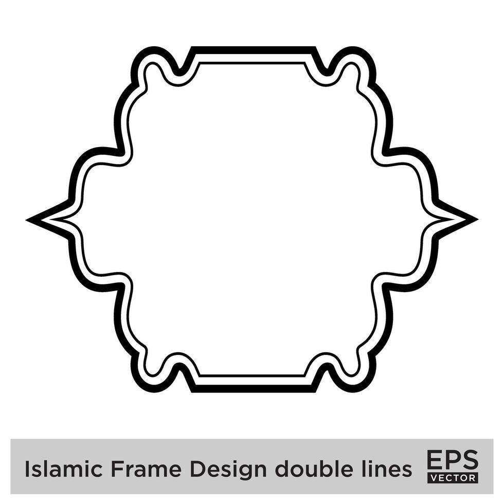 islamic ram design dubbel- rader svart stroke silhuetter design piktogram symbol visuell illustration vektor