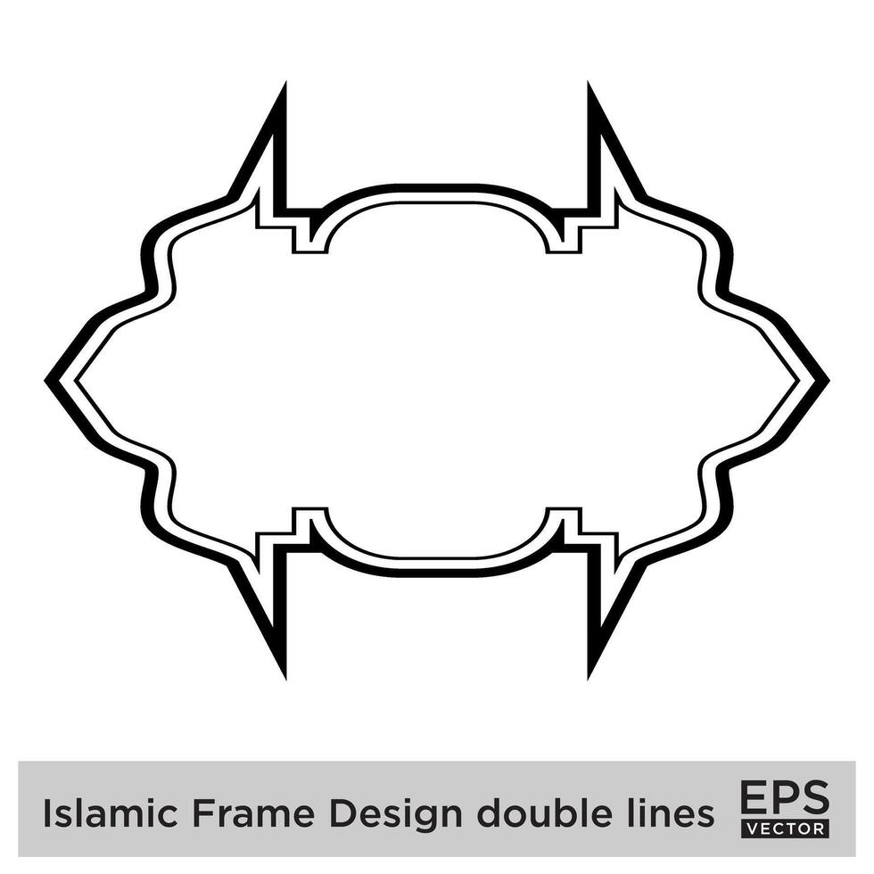 islamic ram design dubbel- rader svart stroke silhuetter design piktogram symbol visuell illustration vektor