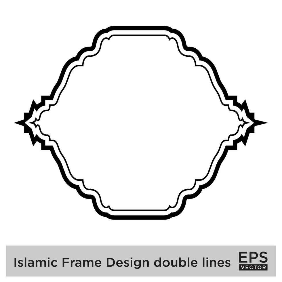 islamic ram design dubbel- rader svart stroke silhuetter design piktogram symbol visuell illustration vektor