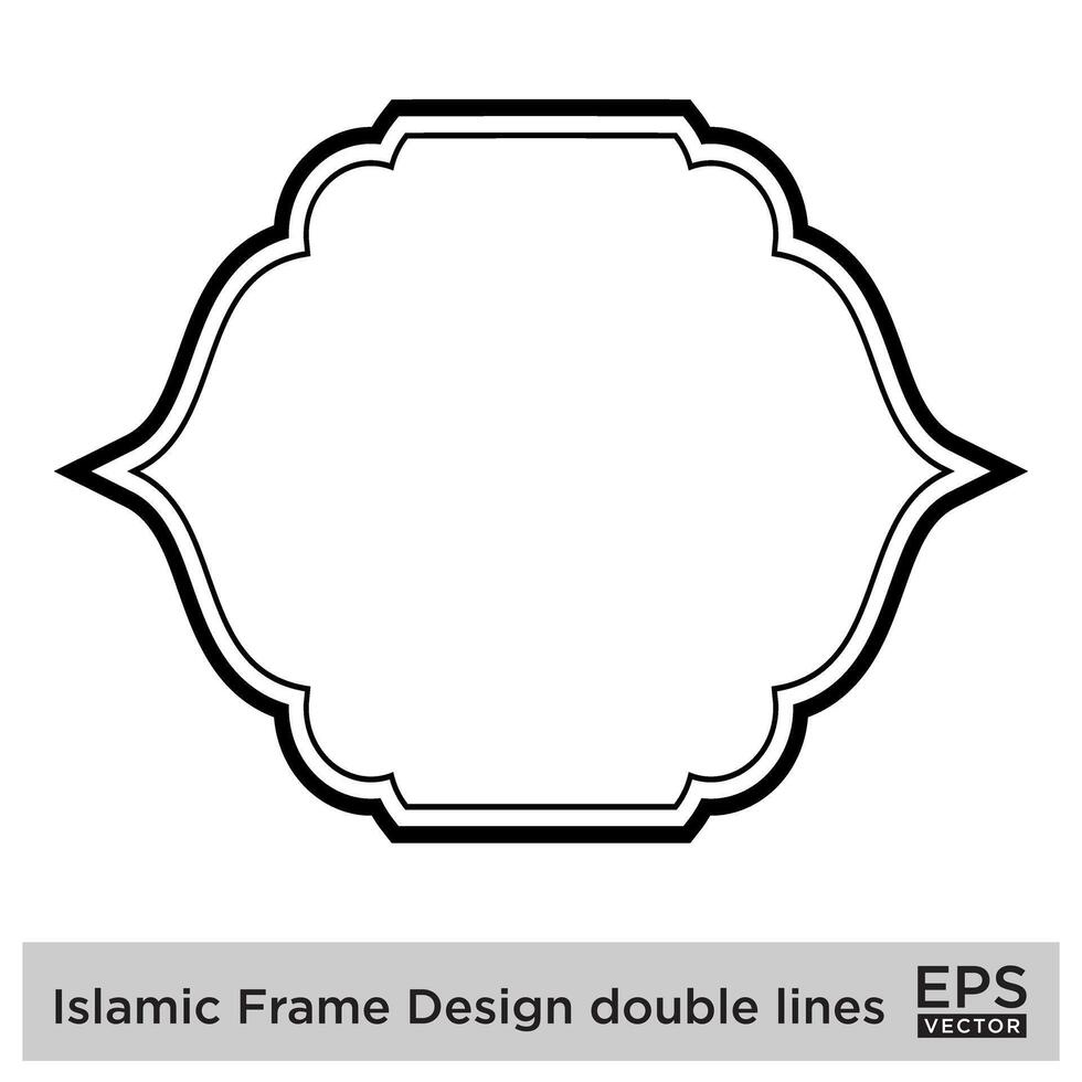 islamic ram design dubbel- rader svart stroke silhuetter design piktogram symbol visuell illustration vektor