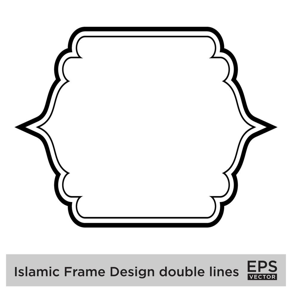 islamisch Rahmen Design doppelt Linien schwarz Schlaganfall Silhouetten Design Piktogramm Symbol visuell Illustration vektor