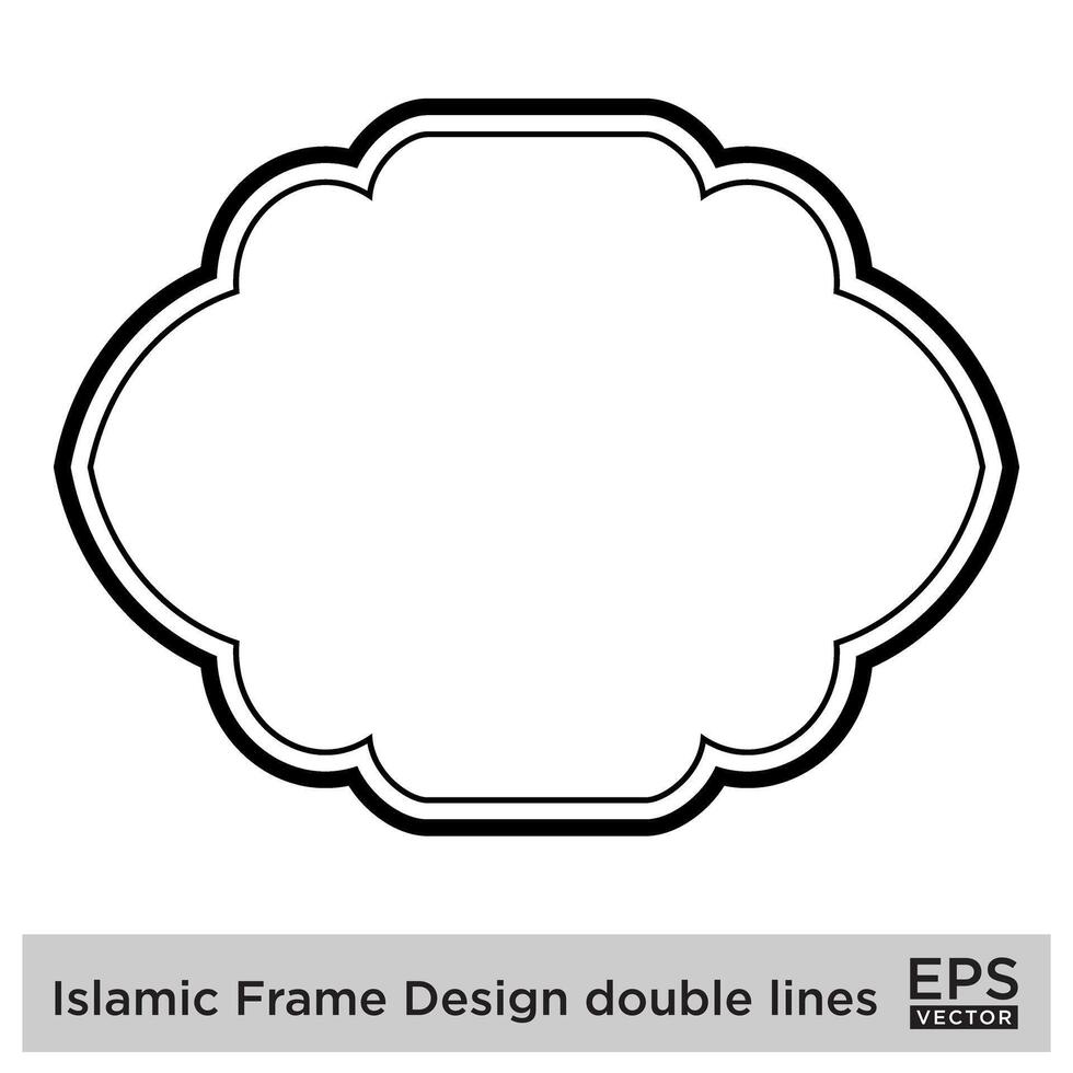 islamic ram design dubbel- rader svart stroke silhuetter design piktogram symbol visuell illustration vektor