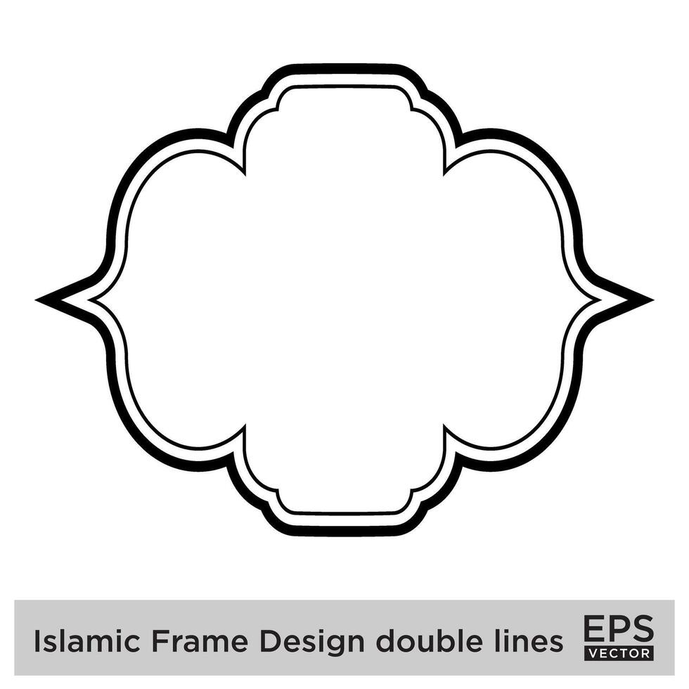 islamic ram design dubbel- rader svart stroke silhuetter design piktogram symbol visuell illustration vektor