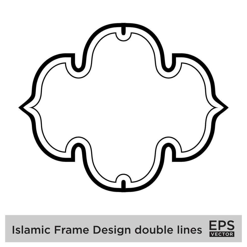 islamic ram design dubbel- rader svart stroke silhuetter design piktogram symbol visuell illustration vektor