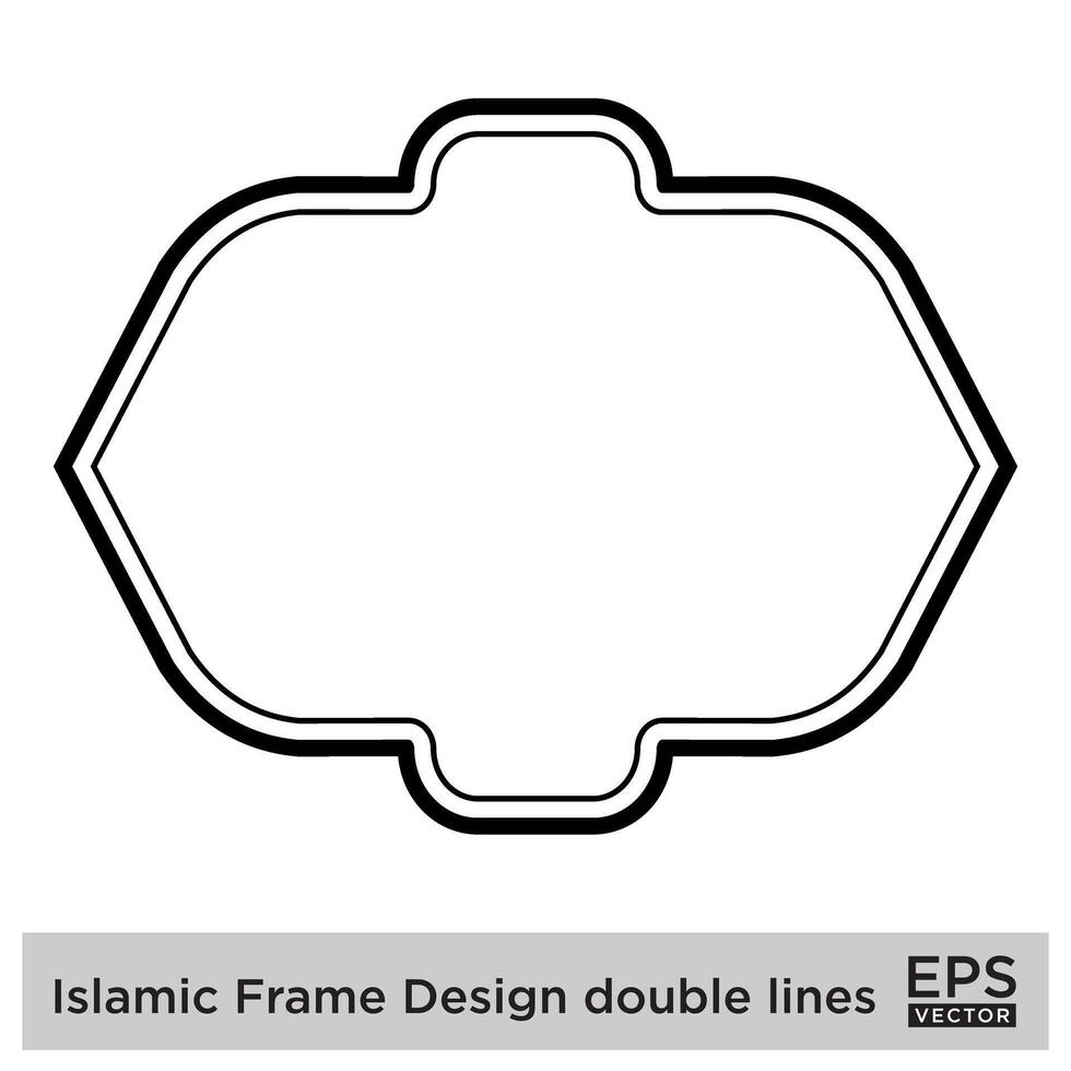 islamic ram design dubbel- rader svart stroke silhuetter design piktogram symbol visuell illustration vektor