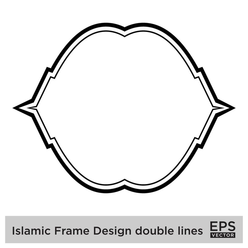 islamisch Rahmen Design doppelt Linien schwarz Schlaganfall Silhouetten Design Piktogramm Symbol visuell Illustration vektor