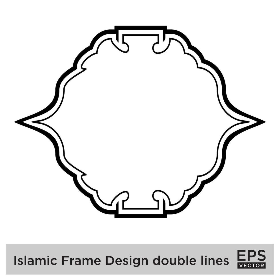 islamic ram design dubbel- rader svart stroke silhuetter design piktogram symbol visuell illustration vektor