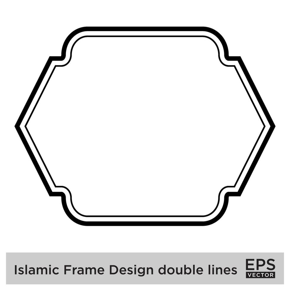 islamic ram design dubbel- rader svart stroke silhuetter design piktogram symbol visuell illustration vektor