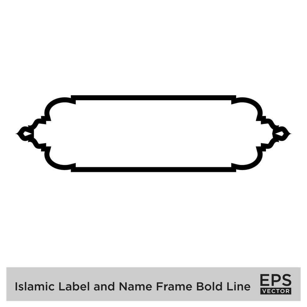 islamic märka och namn ram djärv linje översikt linjär svart stroke silhuetter design piktogram symbol visuell illustration vektor