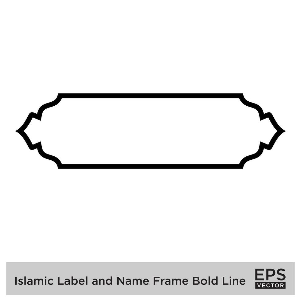 islamisch Etikette und Name Rahmen Fett gedruckt Linie Gliederung linear schwarz Schlaganfall Silhouetten Design Piktogramm Symbol visuell Illustration vektor