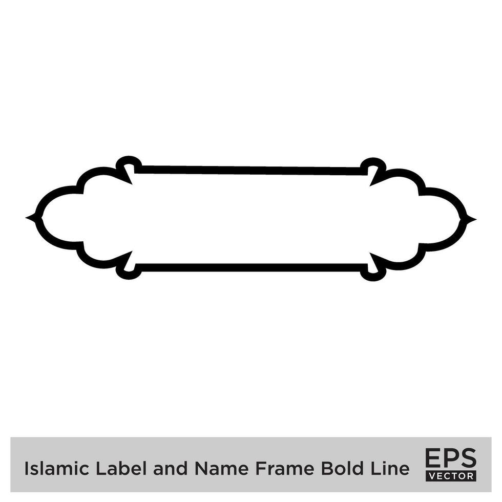 islamic märka och namn ram djärv linje översikt linjär svart stroke silhuetter design piktogram symbol visuell illustration vektor