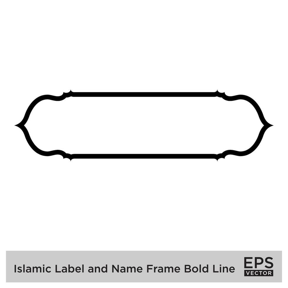 islamic märka och namn ram djärv linje översikt linjär svart stroke silhuetter design piktogram symbol visuell illustration vektor