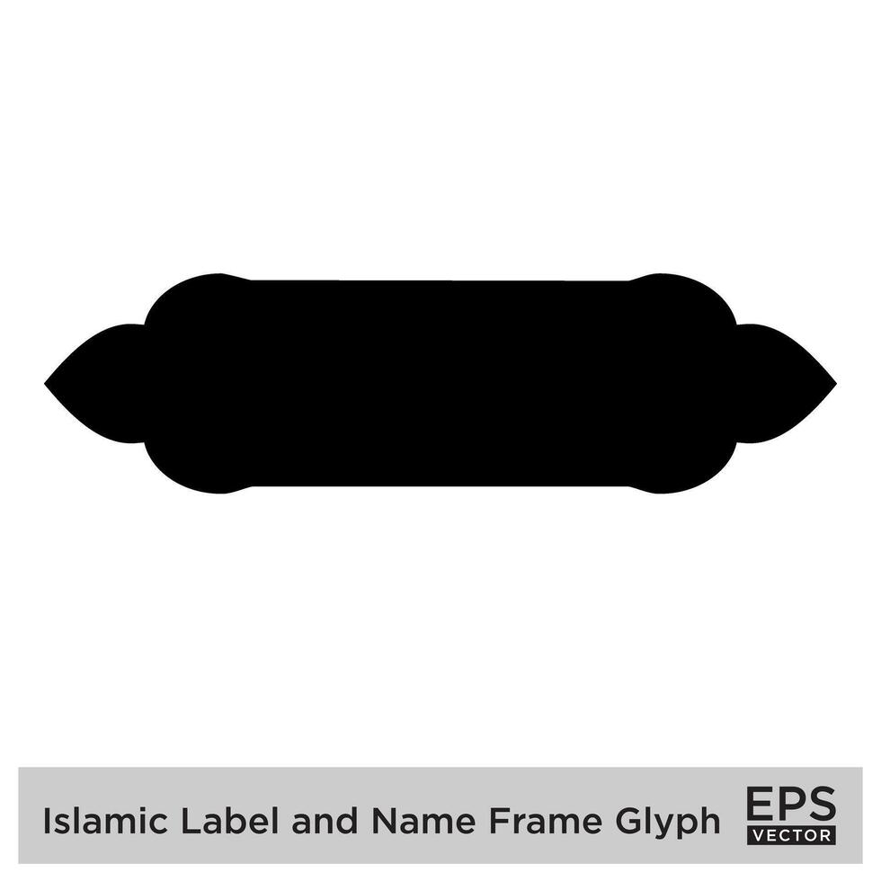 islamic märka och namn ram glyf svart fylld silhuetter design piktogram symbol visuell illustration vektor